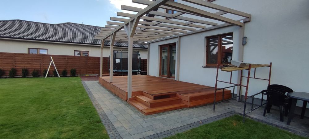 Taras drewniany, Taras kompozytowy, Pergola, Zadaszenie, Wiata