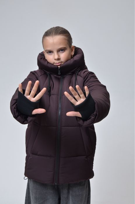 Зимова вкорочена куртка для дівчинки 140, 146, 152 см