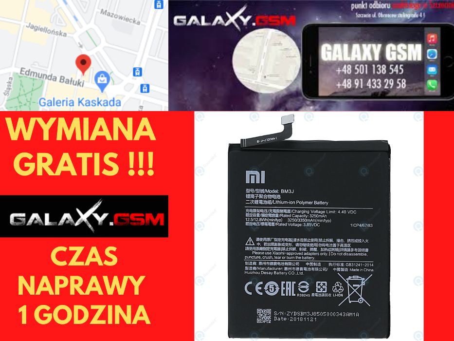 XIAOMI MI 8 Lite BM3J Bateria Oryginał Wymiana GRATIS Szczecin