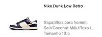 Sapatilhas nike dunk low 44,5 fatura e comprovativo nike