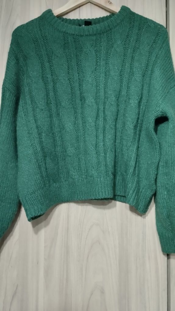 Sweter damski gruby splot
