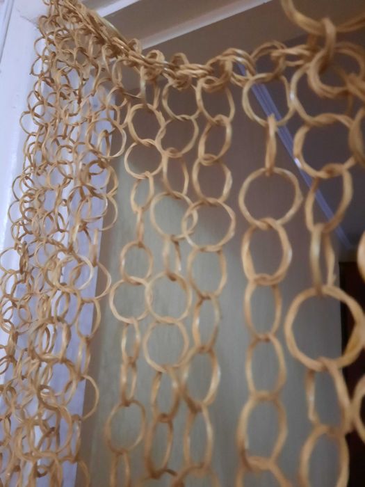 Шторы-колечки бамбук на дверной проем