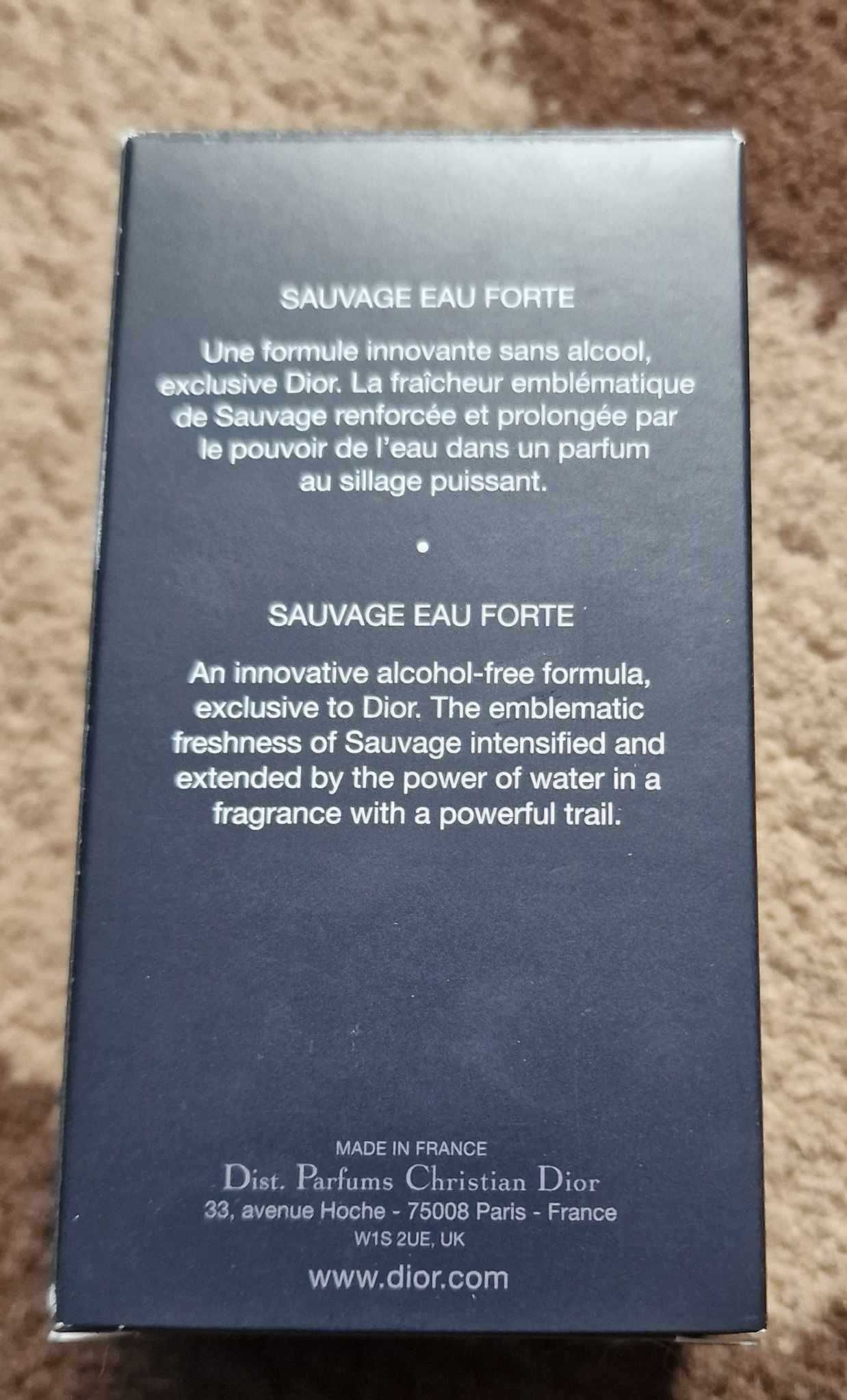 DIOR Sauvage Eau Forte perfumy bez alkoholu dla mężczyzn 60 ml