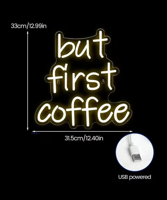 Неонова вивіска для кавярні