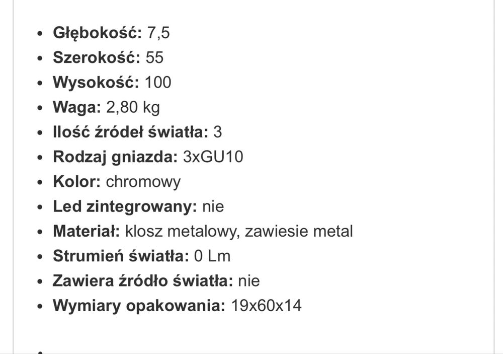 Lampa wisząca nad stół/wyspę Candellux