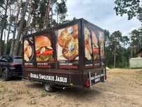 AP TRAILERS Przyczepa Budka Gastronomiczna z wyposażeniem! Na kat. B  Piec Konwekcyjny, opiekacz do burgerow, elektryczne patelnie, lodówka