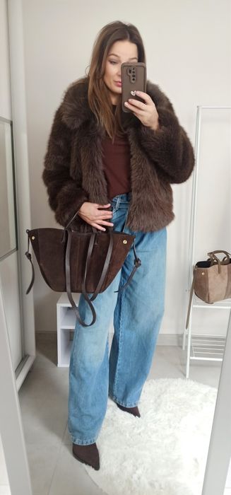 Zara spodnie s 36 jeansowe wysoki stan szeroka nogawka