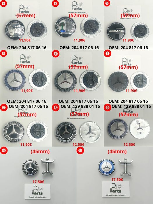 Emblemas de capô Mercedes Abs