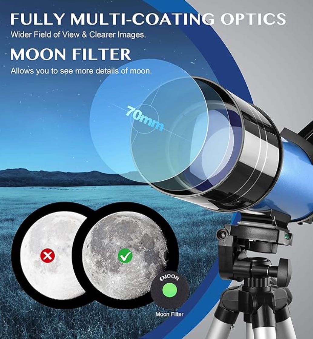 Telescópio Astronómico 300x70mm AOMEKIE