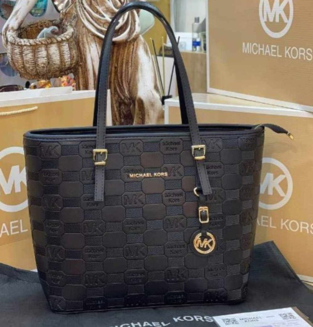 Torebka damska shopperka torba na ramię  Michael Kors duża A4 brązowa