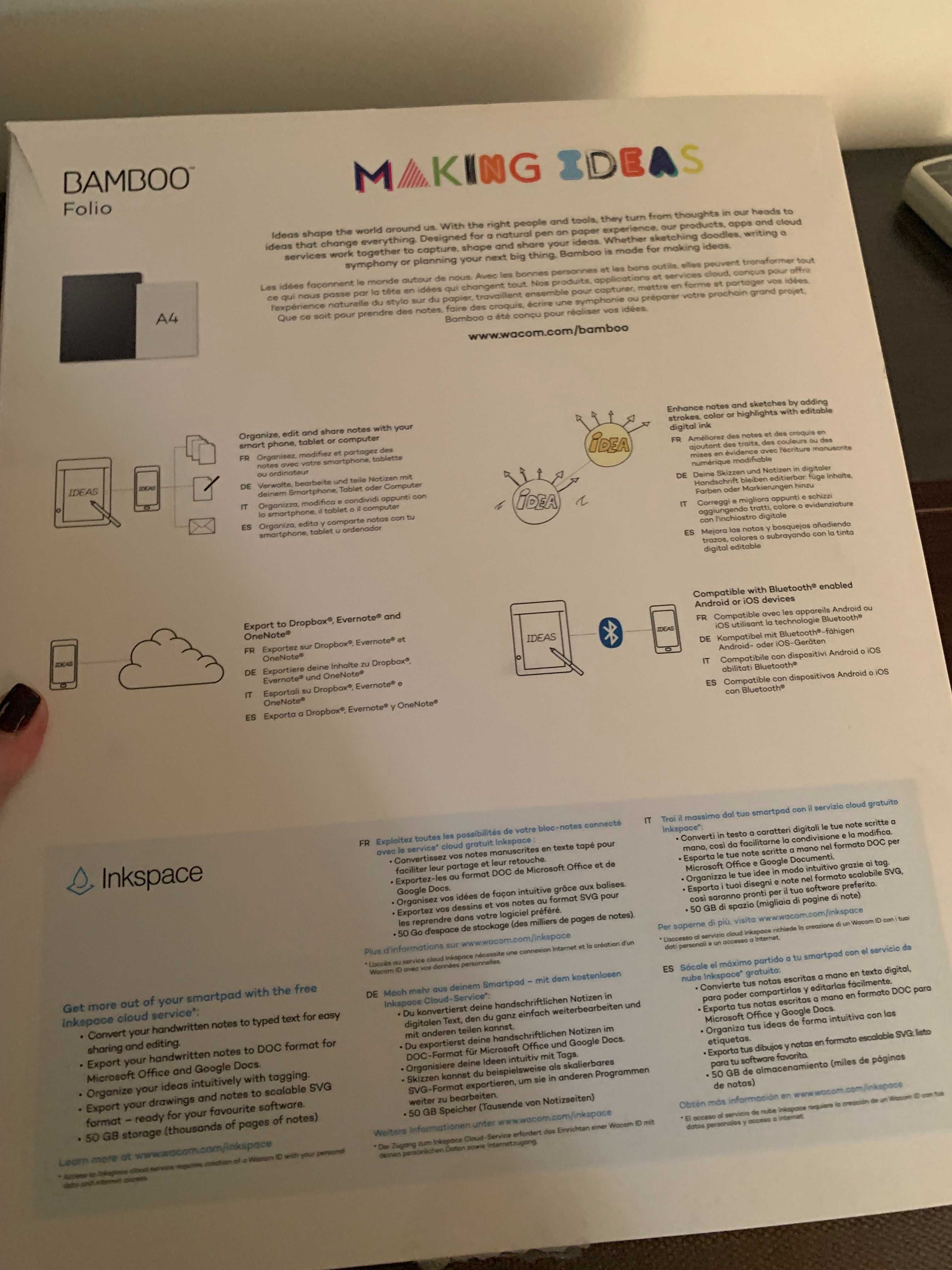 Mesa Digitalizadora WACOM Bamboo Folio (Bluetooth - Android e iOS)