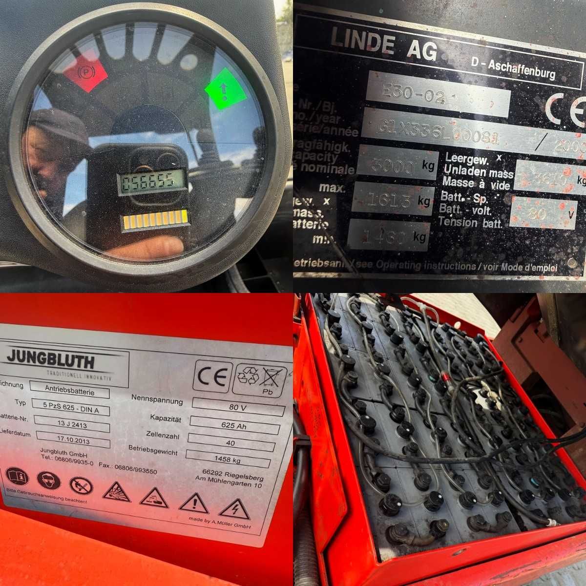 wózek widłowy elektryczny LINDE E30 wolny skok przesuw boczny 3000kg