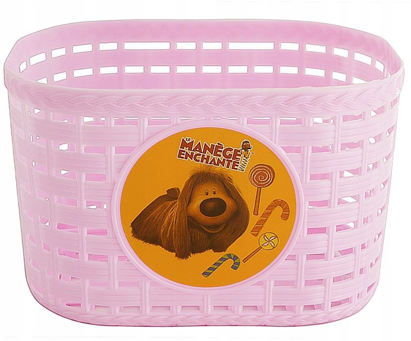 Kosz rowerowy dziecięcy na przód koszyk różowy