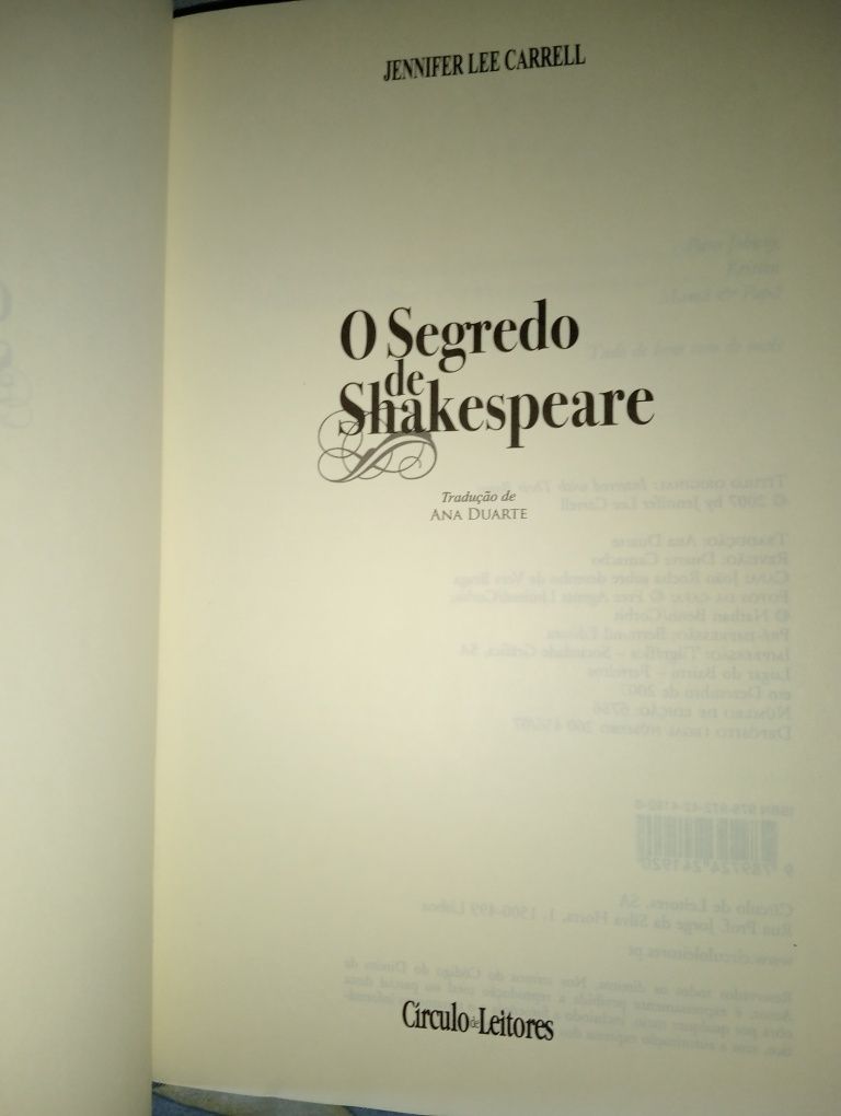 O dilema de Shakespeare o segredo de Shakespeare 2 livros