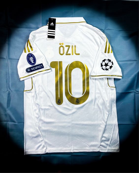 (M) Mesut Özil #10 Real Madryt Biała Vintage Jersey LigaMistrzów 11/12