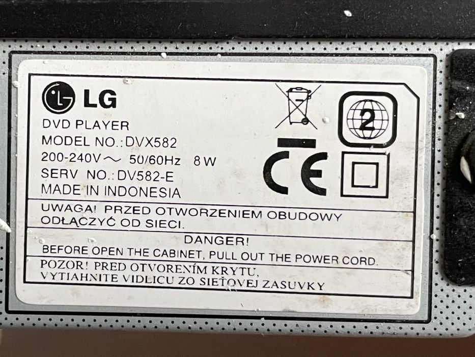 Dvd LG dvx582 odtwarzacz usb
