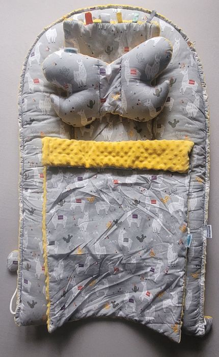 KOKON VELVET + materacyk + motylek + kocyk + poduszka