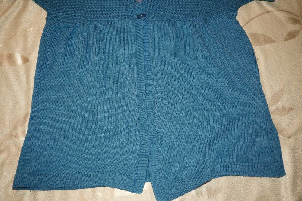 Narzutka bolerko sweter akryl morski petrol M L XL 38 40 / 42 44