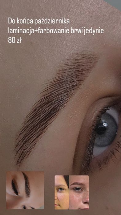 Brwi laminacja/farbowanie