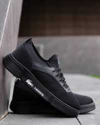 Мужские стильные  кроссовки Lacoste Black