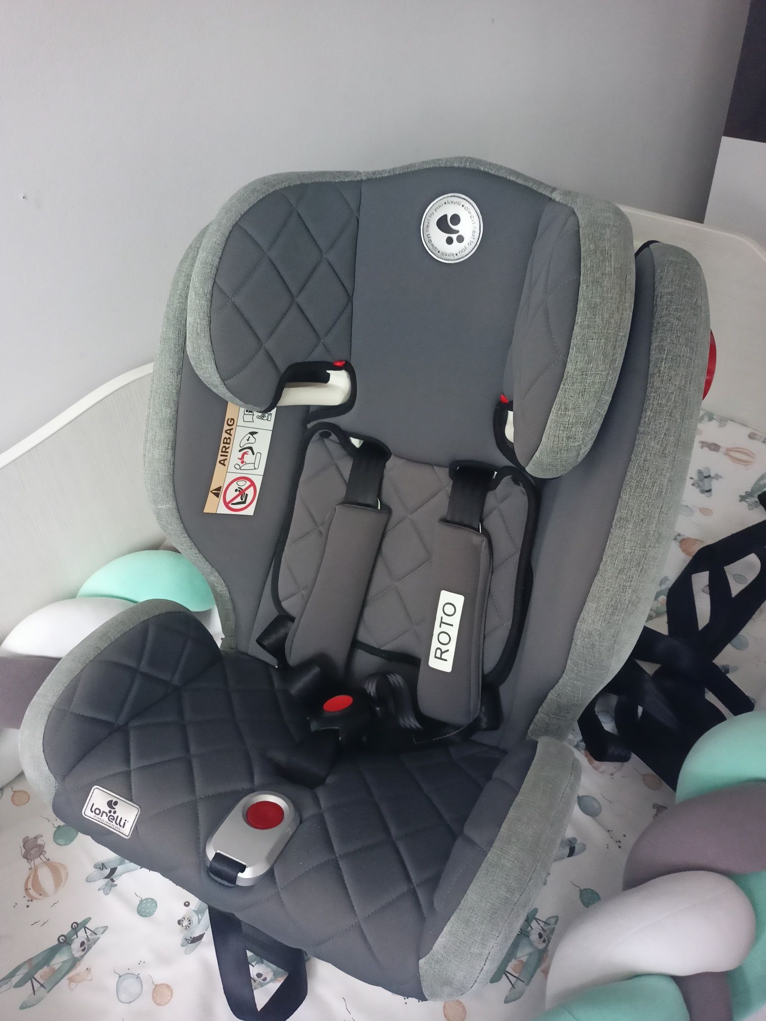 Jak NOWY! Fotelik samochodowy Lorelli ISOFIX obrotowy 360°; 0-36 kg