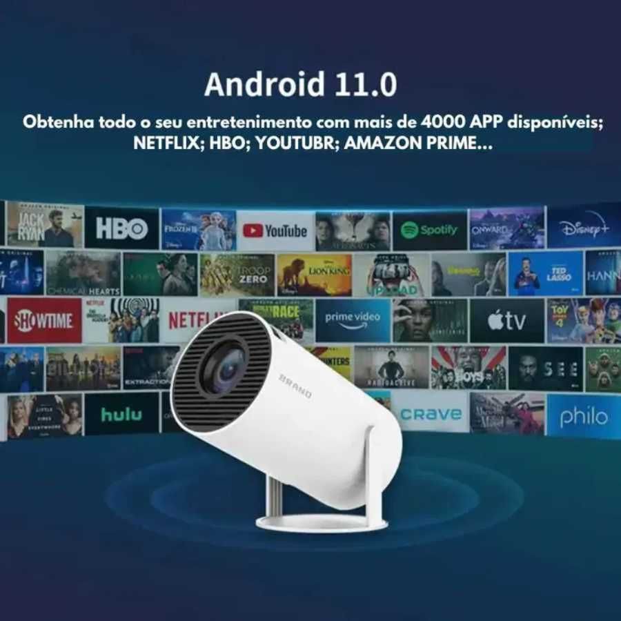Projetor HY300PRO ANDROID 11 1GB/8GB 260ANSI 4K WiFi Bluetooth / 1080P