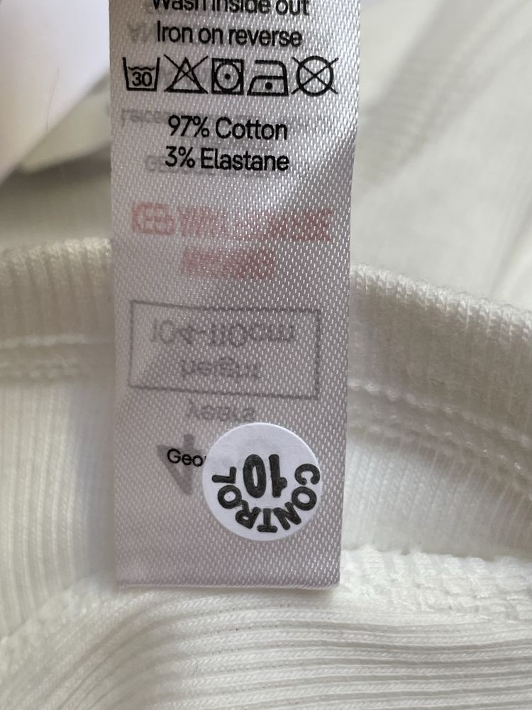 104-110 George 98 biała prążkowana koszulka tshirt z kokardkami prążek
