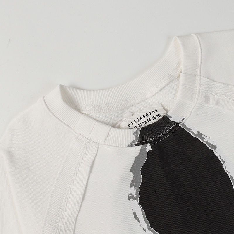Maison Margiela Off-White and Black Tear Sweatshirt