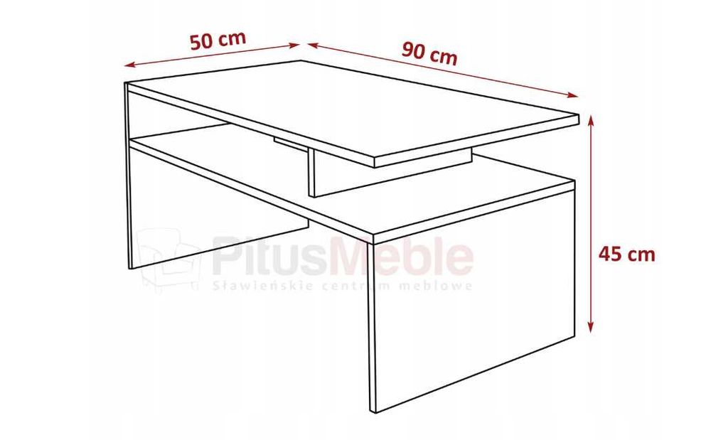 STOLIK Trebia Czarny Dąb Kawowy Ława Nowoczesny | WYPRZEDAŻ -20%