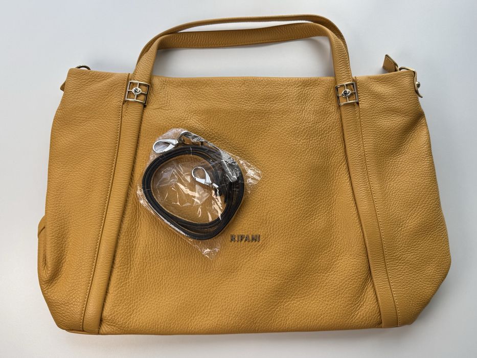 Skórzana torebka włoskiej marki premium RIPANI, shopperka