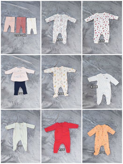 Roupas para bebê 0-4 m, almofada amamentação, sling e saco de dormir
