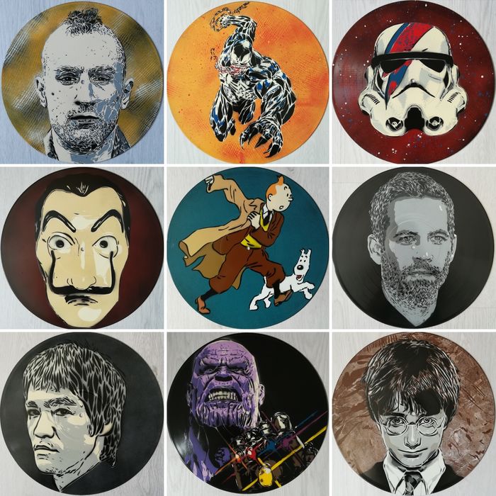 António Variações pintura original em disco de vinil