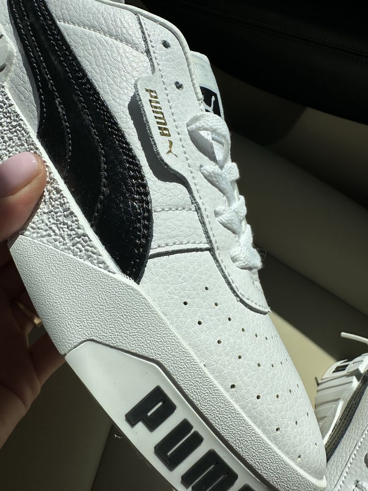 Кожаные белые кеды пума puma  37 на 24 см