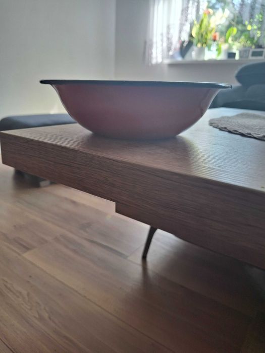 Czerwona miska emaliowana PRL 20cm