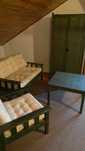IKEA komplet mebli wypoczynkowych lite drewno vintage lata 90te unikat