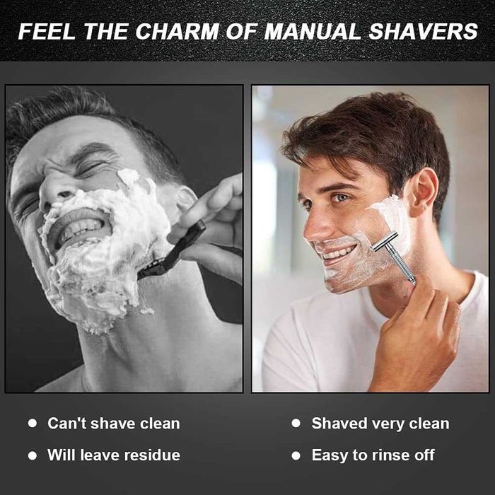 Maszynka do golenia męska Safety Razor stal nierdzewna + 10 ostrzy