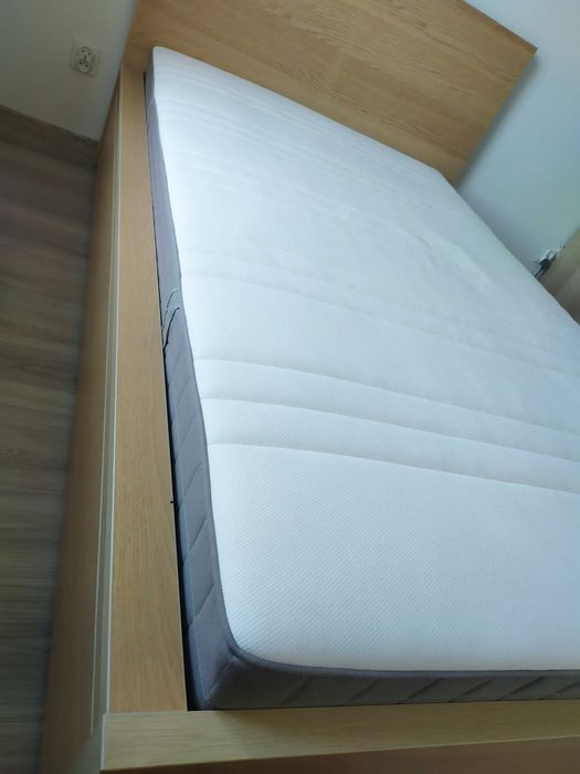 Łóżko IKEA MALM 120x200 cm Materac Hövág - Gotowy Komplet