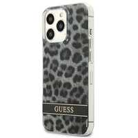 Etui Guess Leopard do iPhone 13 Pro / 13 - Szary z Lamparcim Wzorem