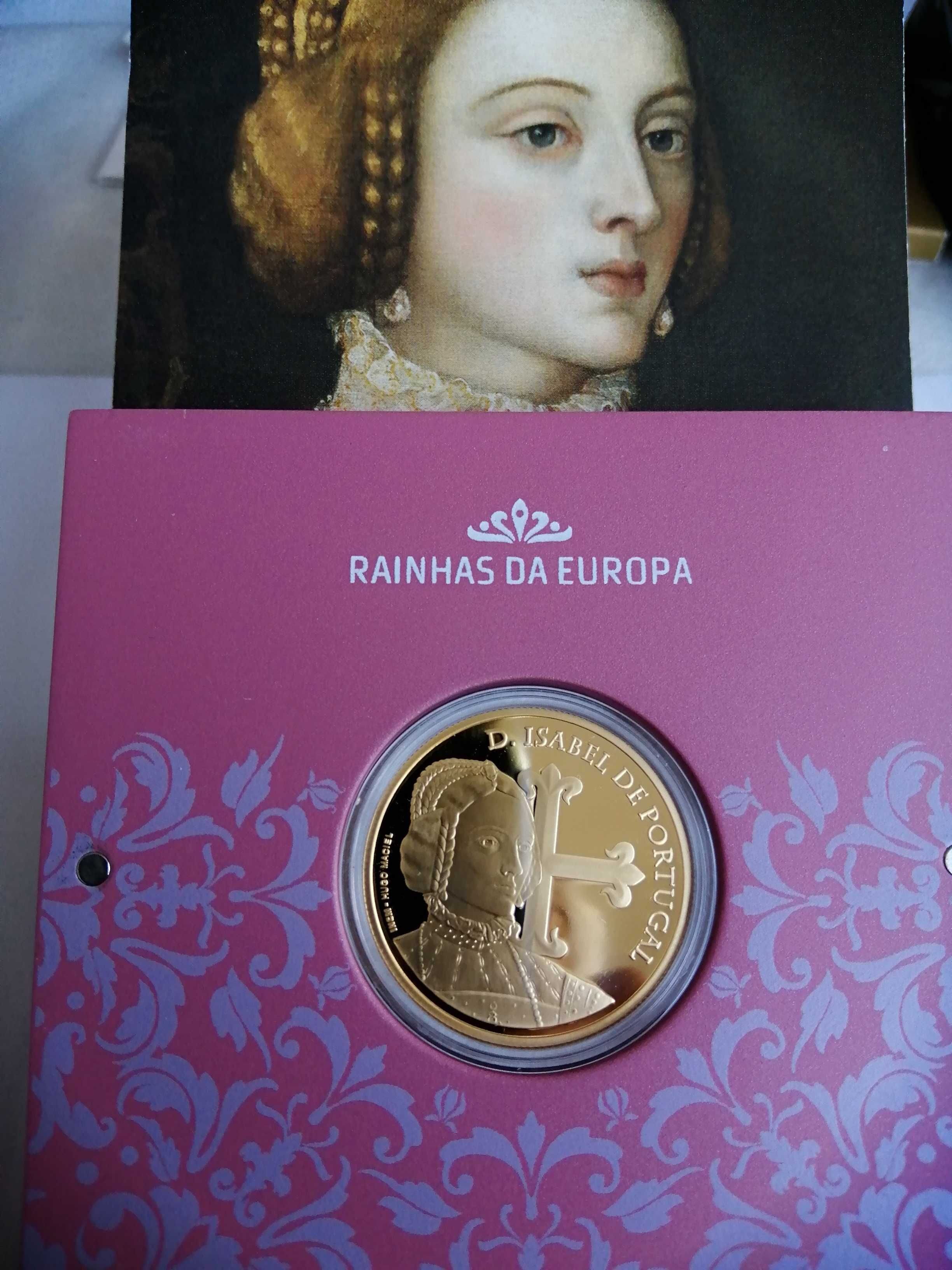 Moeda de 5 euros em ouro 999%, D. Isabel de Portugal.