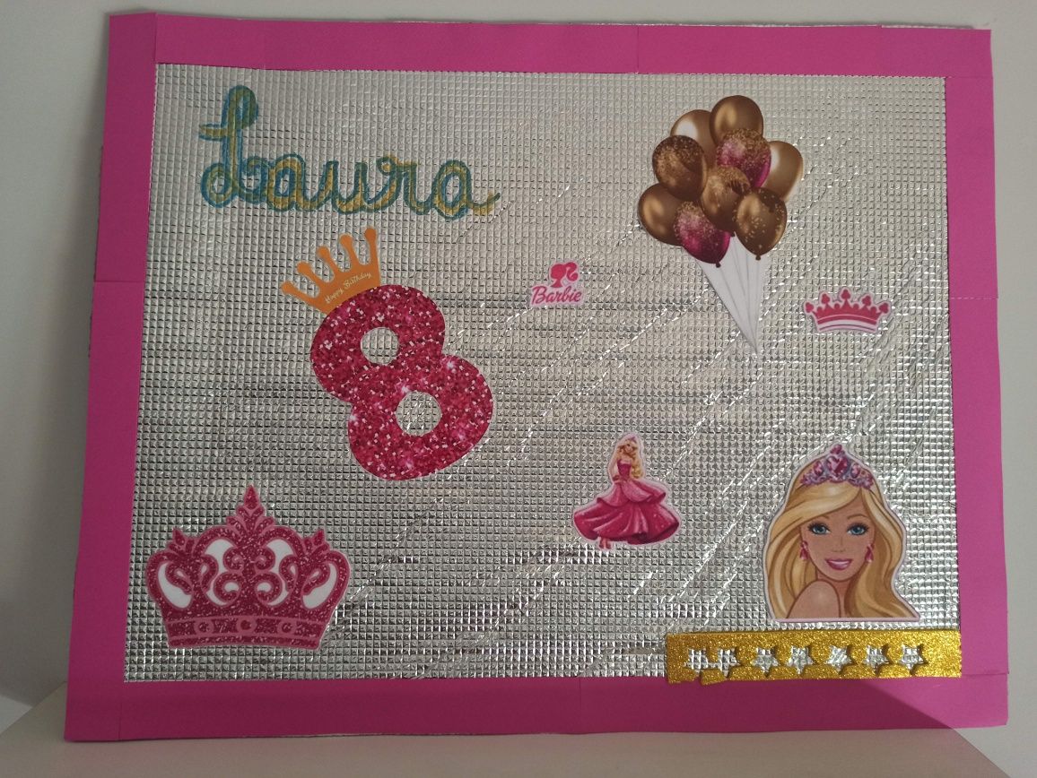 Topo de bolo Barbie+ painel decorativo