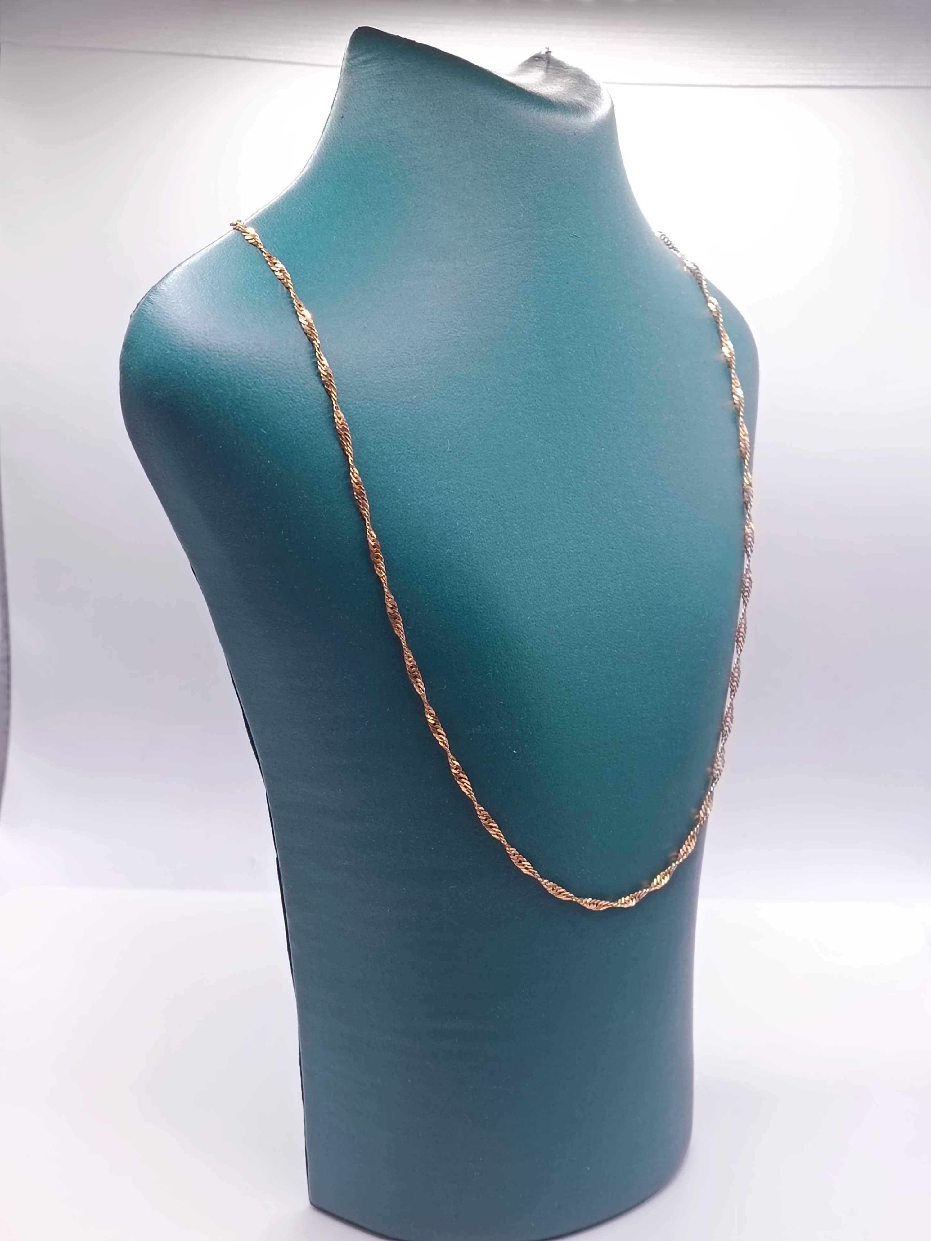 Złoty Łańcuszek Łańcuch Różowe Złoto Singapur 55cm PR585 14K 255/03/25