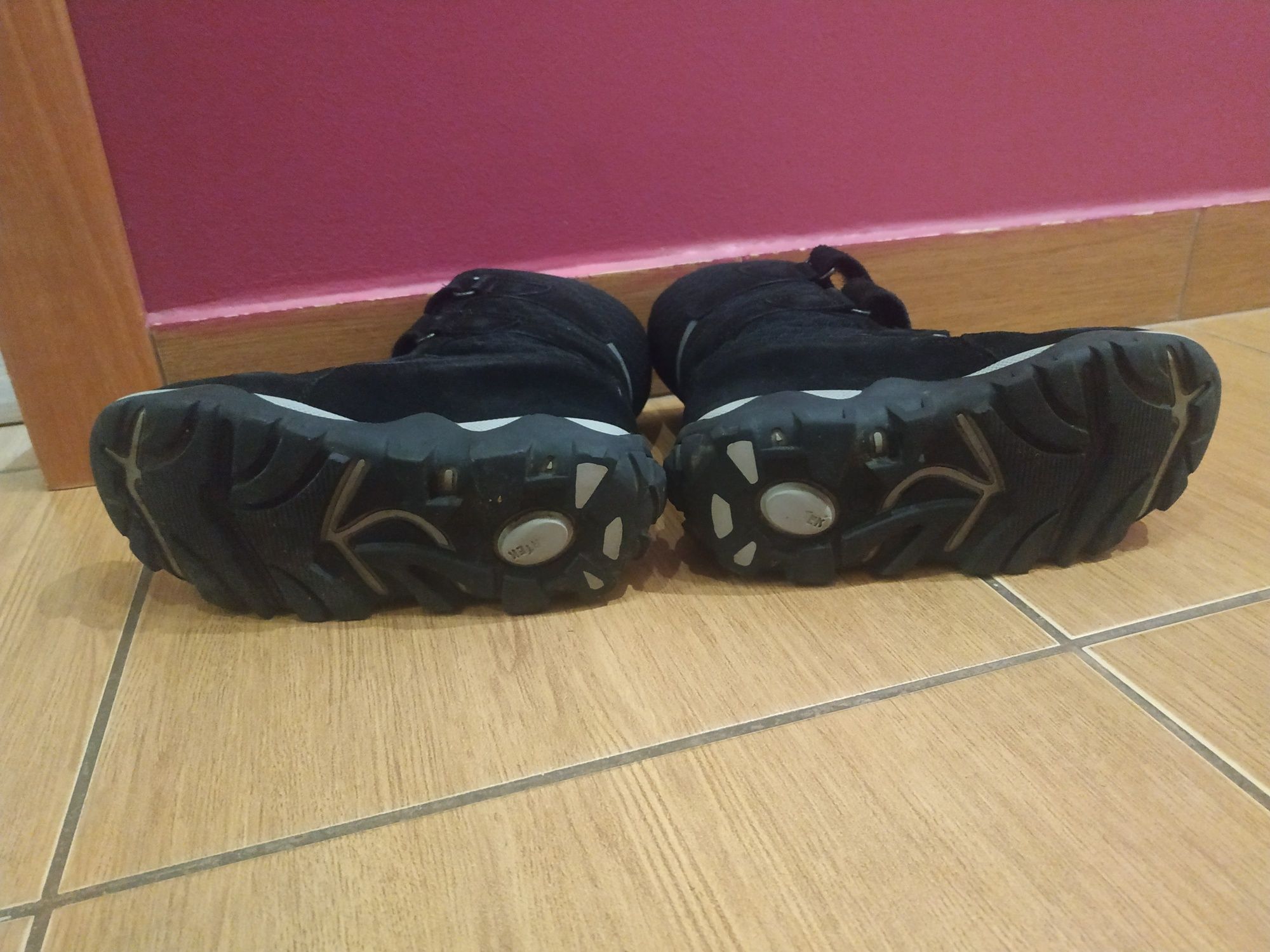 Buty zimowe kozaki  trapery Bartek 29 - wysokie na 3 rzepy