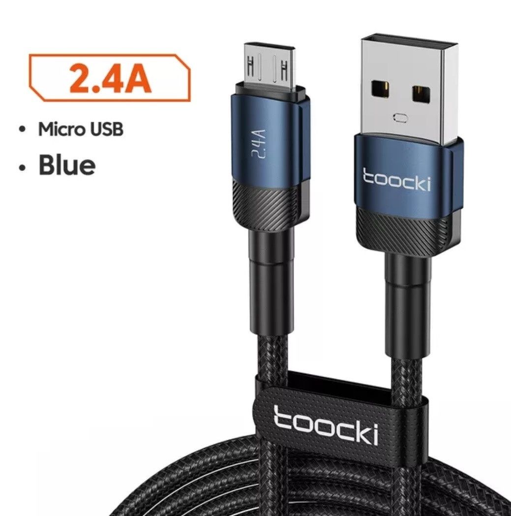 Кабель Toocki - 1м. Type-C, Micro USB, Lightning