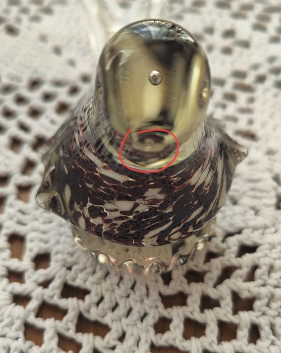 2 szt figurek szklanych ptaszkow z czasów PRL-u