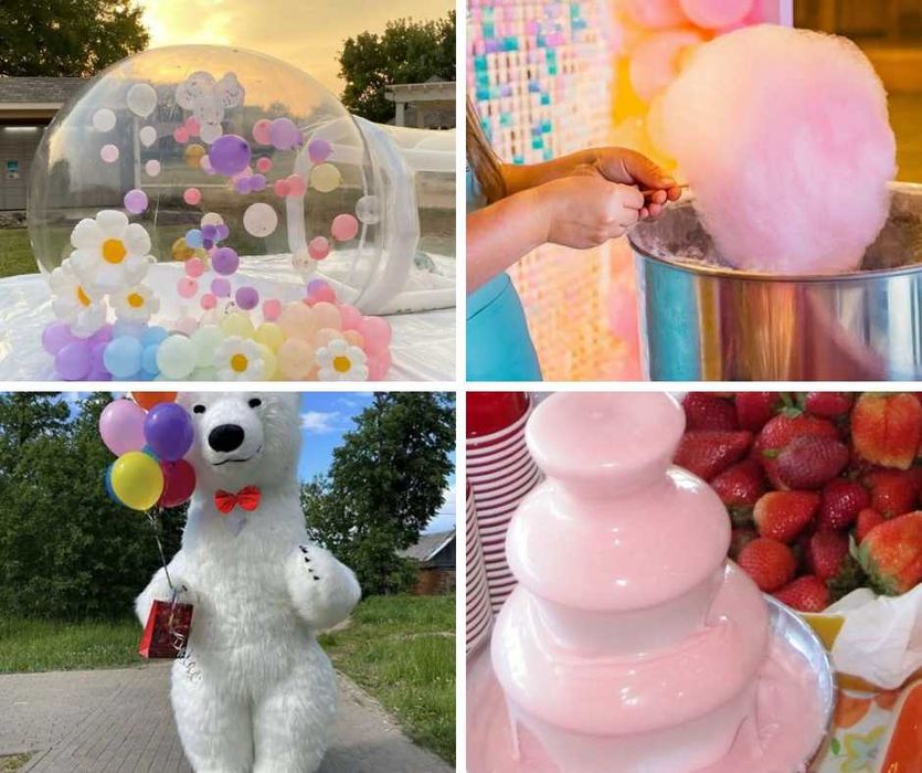 Maskotki XXL Stich Miś wata cukrowa bubble dmuchańce