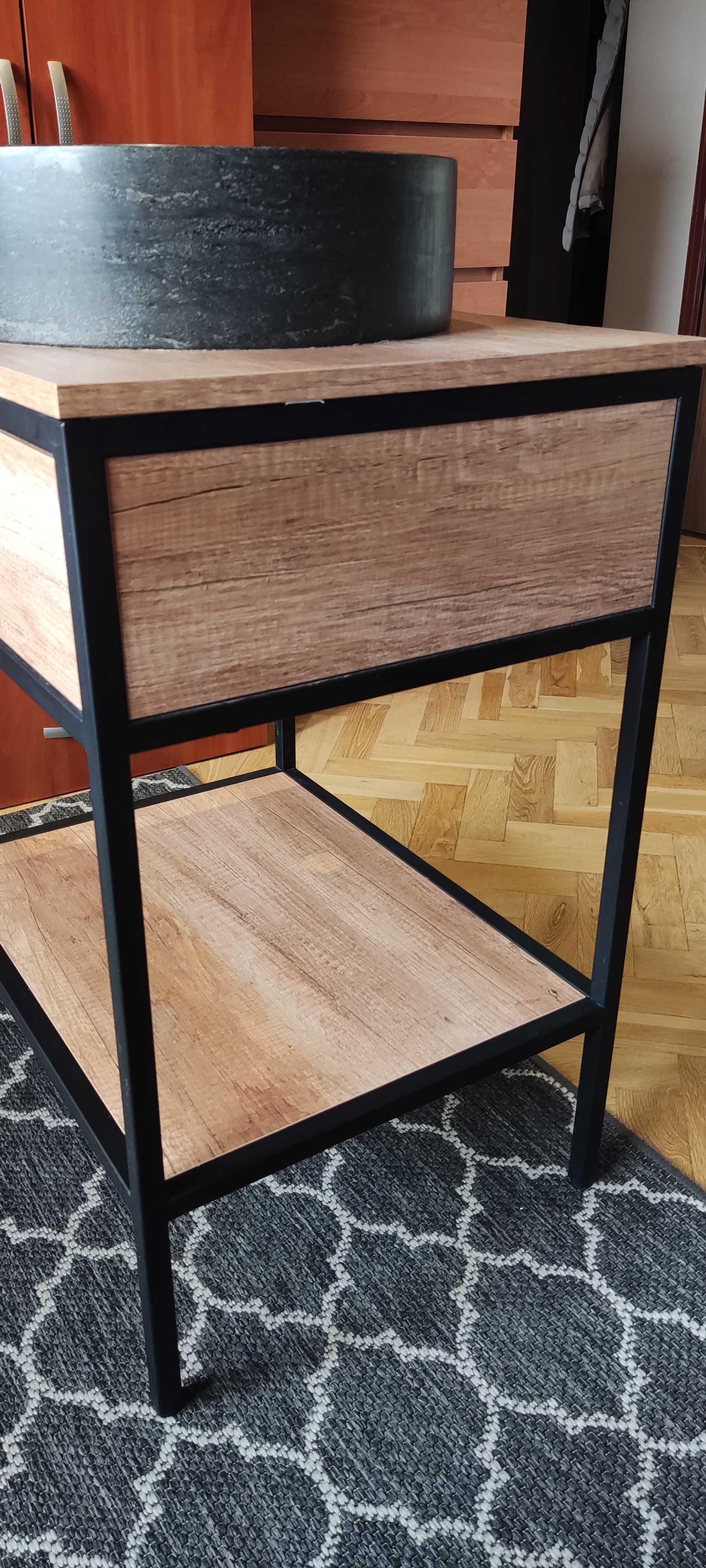 Loftowa szafka Astor Modus 60 z marmurową umywalką