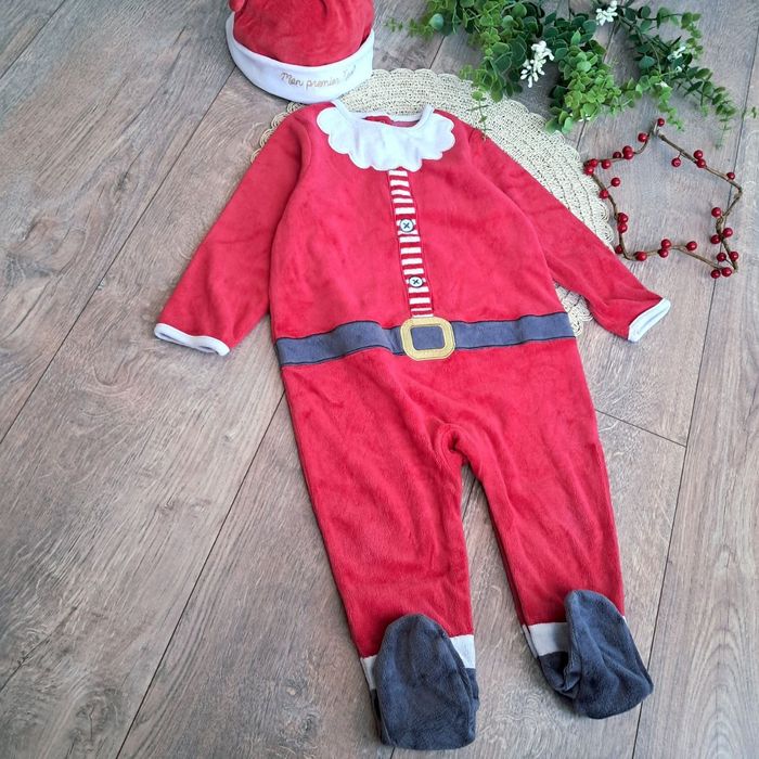 Новорічний костюм Санти на 86 см