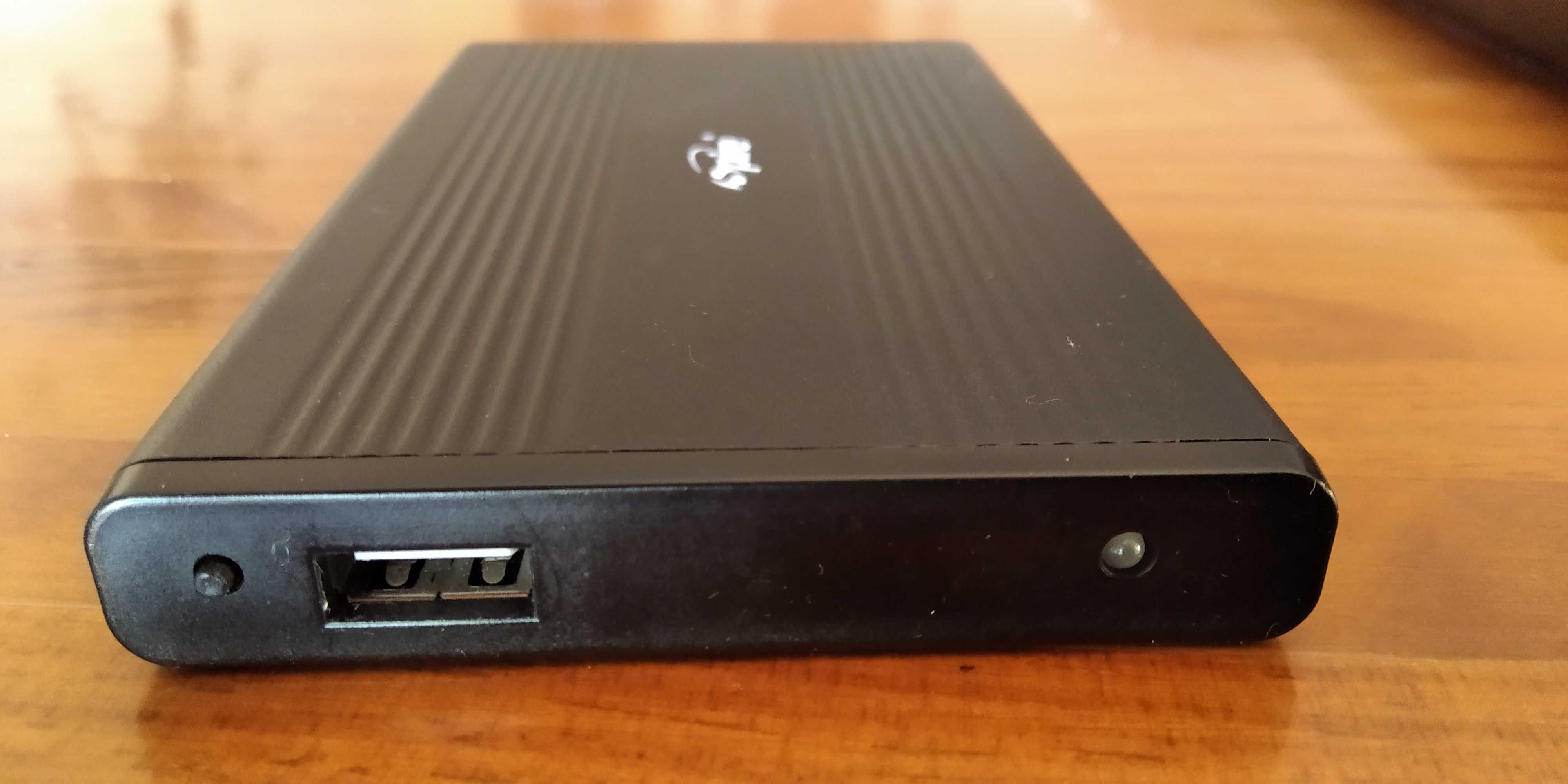 Caixa em alumínio para disco rígido sata 2,5 IDE com ligação USB 2