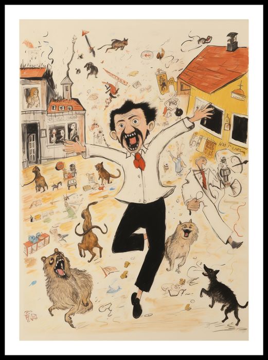 Plakat 50x70cm Chaos w Miasteczku