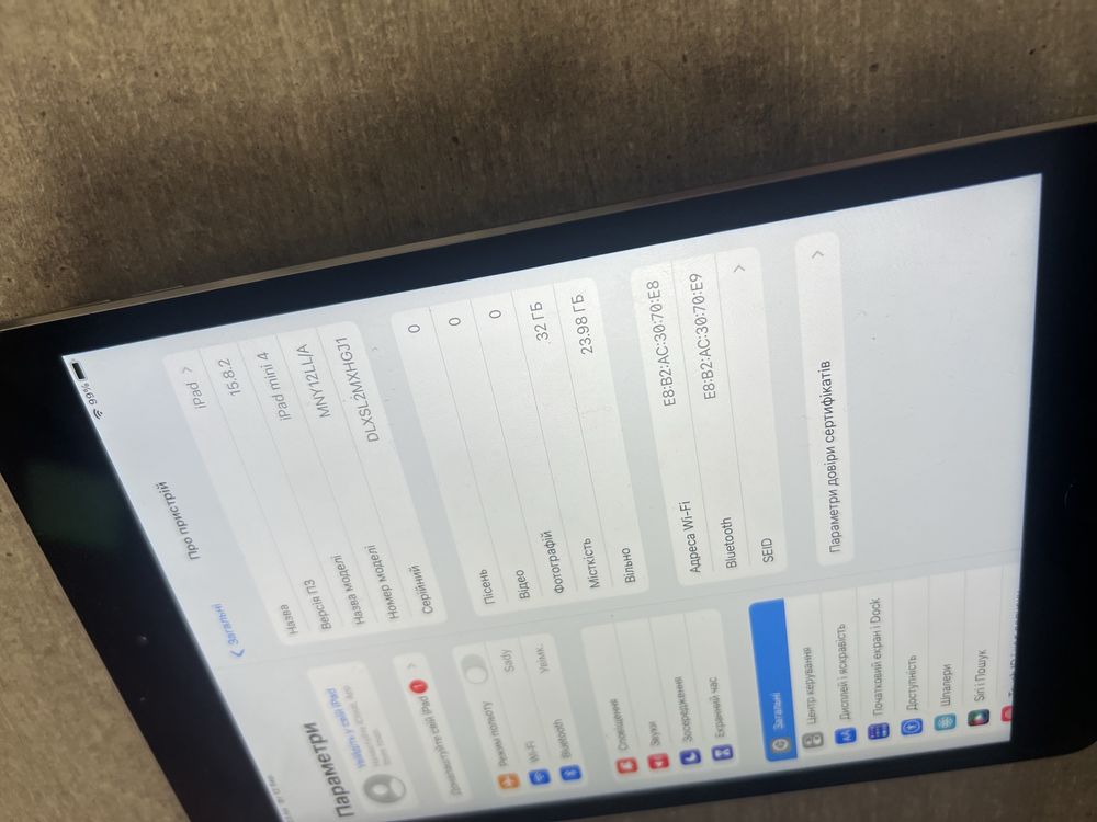 iPad Mini 4. 32GB. Space Grey. Гарантія